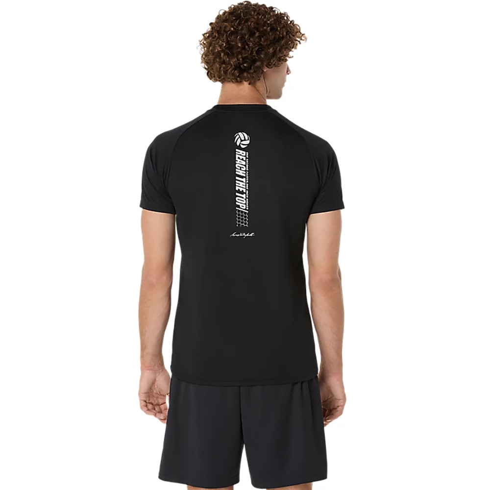 アシックス（ASICS）（メンズ）【新商品】 バレーボールウェア プラクティス半袖シャツ 背面プリント 2053A214.001