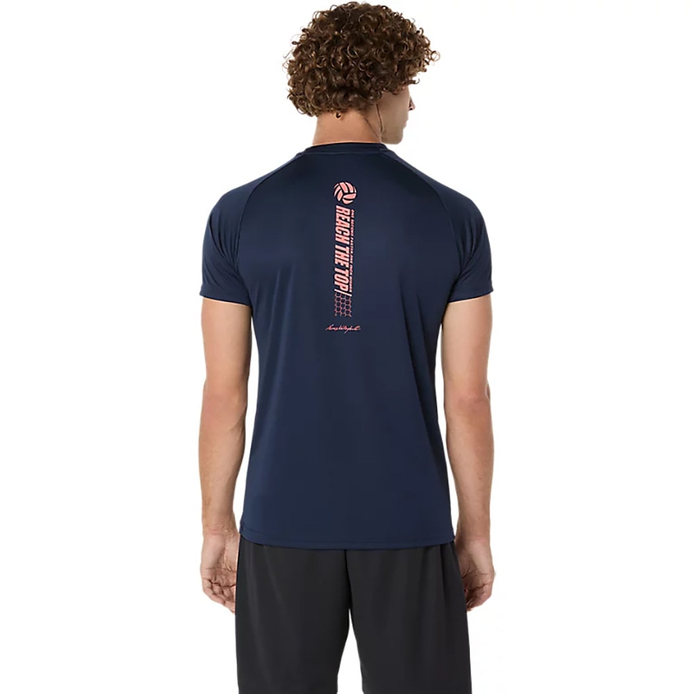 アシックス（ASICS）（メンズ）【新商品】 バレーボールウェア プラクティス半袖シャツ 背面プリント 2053A214.400