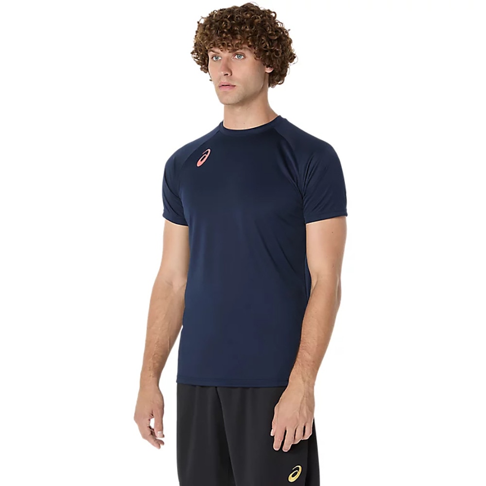 アシックス（ASICS）（メンズ）【新商品】 バレーボールウェア プラクティス半袖シャツ 背面プリント 2053A214.400