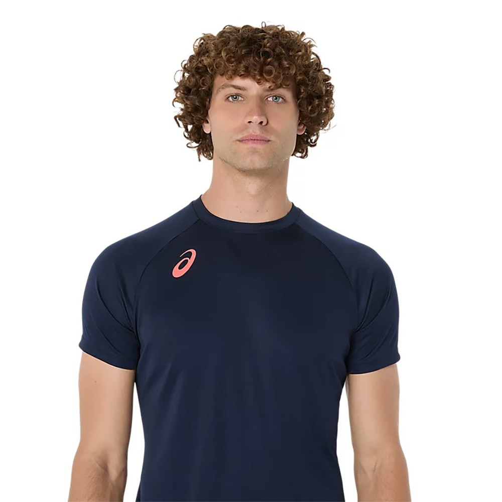 アシックス（ASICS）（メンズ）【新商品】 バレーボールウェア プラクティス半袖シャツ 背面プリント 2053A214.400