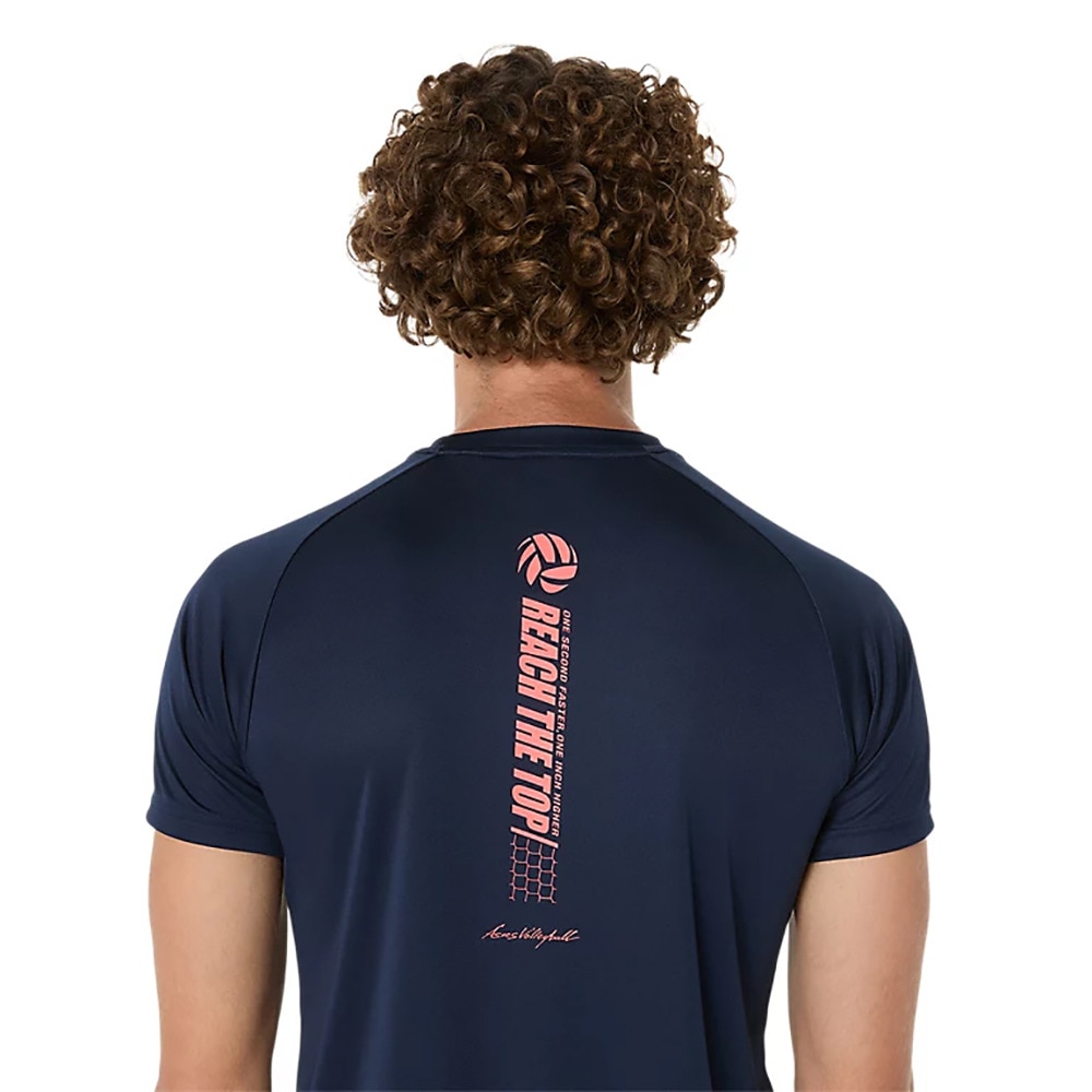 アシックス（ASICS）（メンズ）【新商品】 バレーボールウェア プラクティス半袖シャツ 背面プリント 2053A214.400