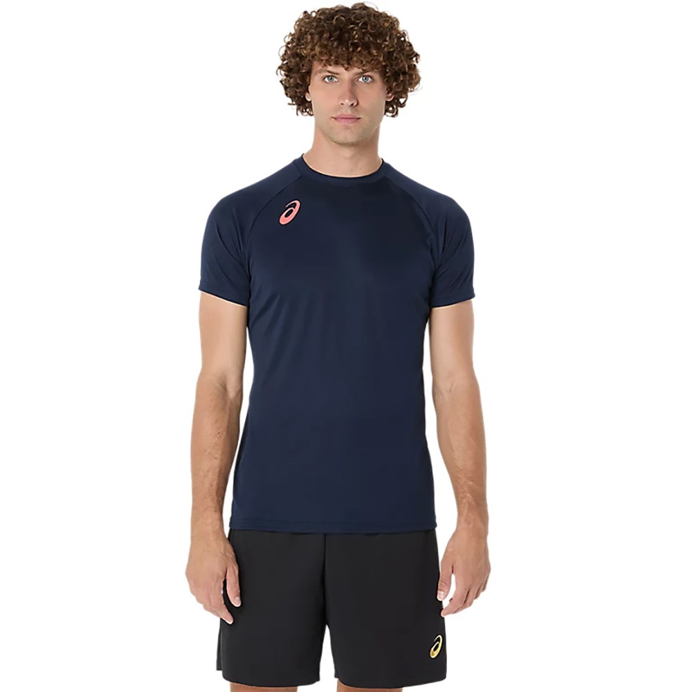 アシックス（ASICS）（メンズ）【新商品】 バレーボールウェア プラクティス半袖シャツ 背面プリント 2053A214.400