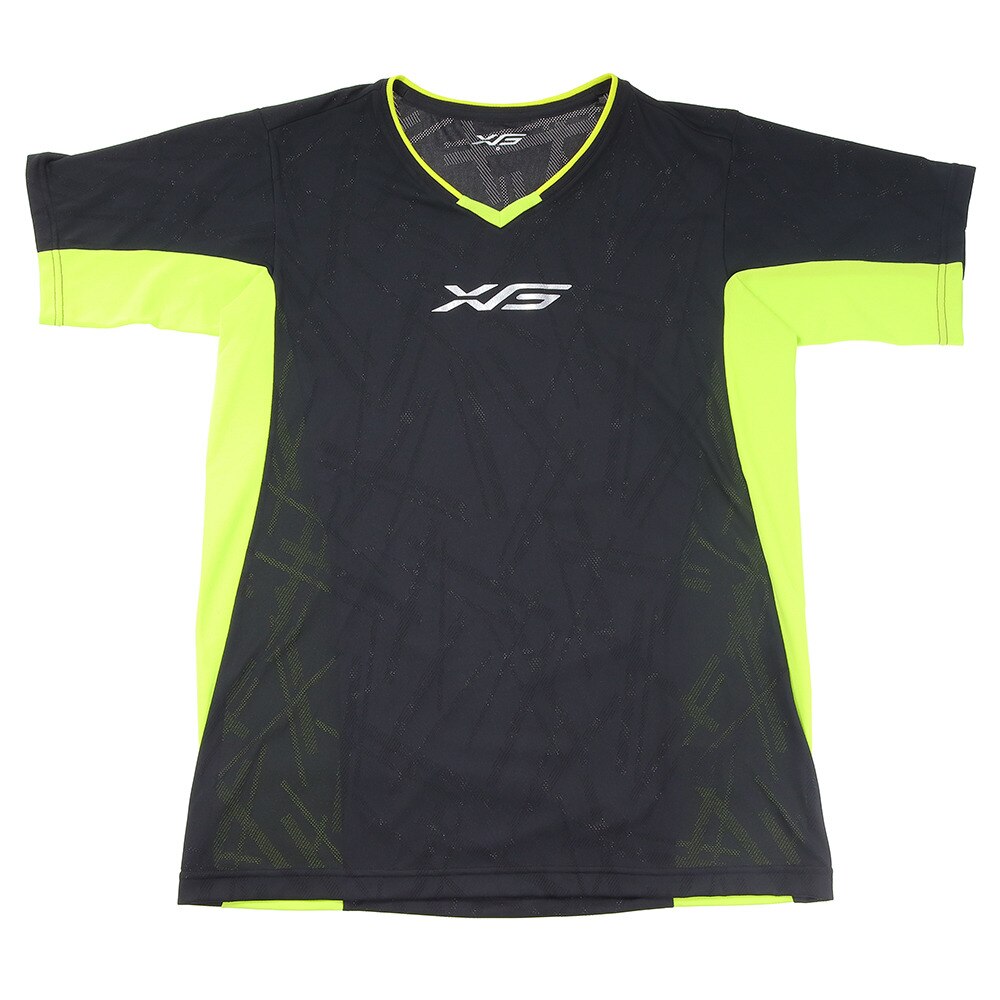  【大奉仕!多少のキズ汚れ有】ドライプラス ジャガードバレー 半袖Tシャツ 761G8ES3541 BK/LM バレーボールウェア レディース 