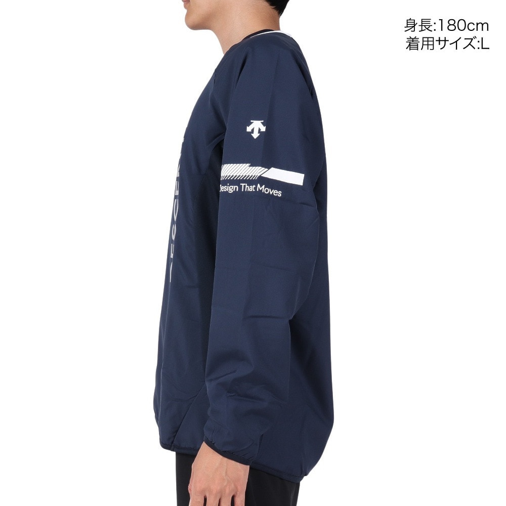 デサント（DESCENTE）（メンズ、レディース）バレーボールウェア ウインドブレーカー ウォーマージャケット 長袖 ピステ DVUWJF30 NV