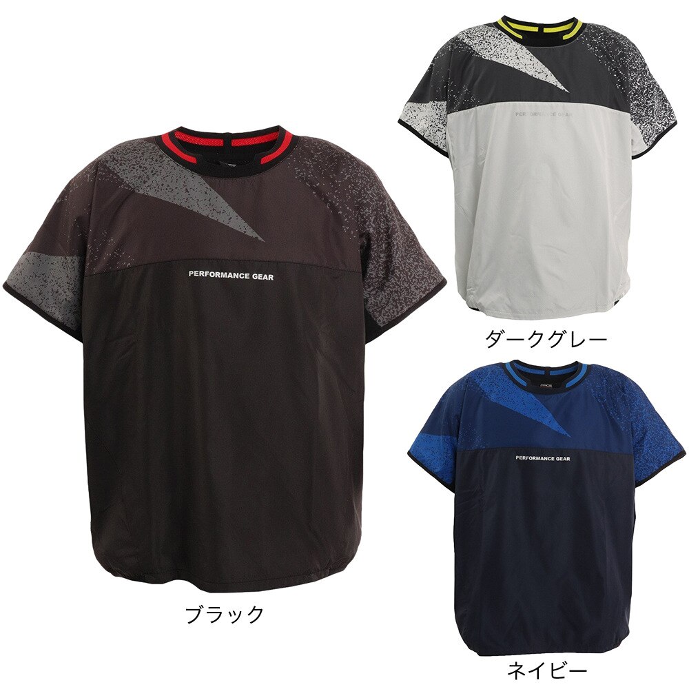 PG（メンズ）バレーボールウェア 半袖ピステシャツ 761PG0ES1612 BLK