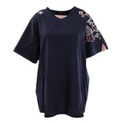 デサント（DESCENTE）（レディース）バレーボールウェア 半袖ピステシャツ DVWTJK30 NV