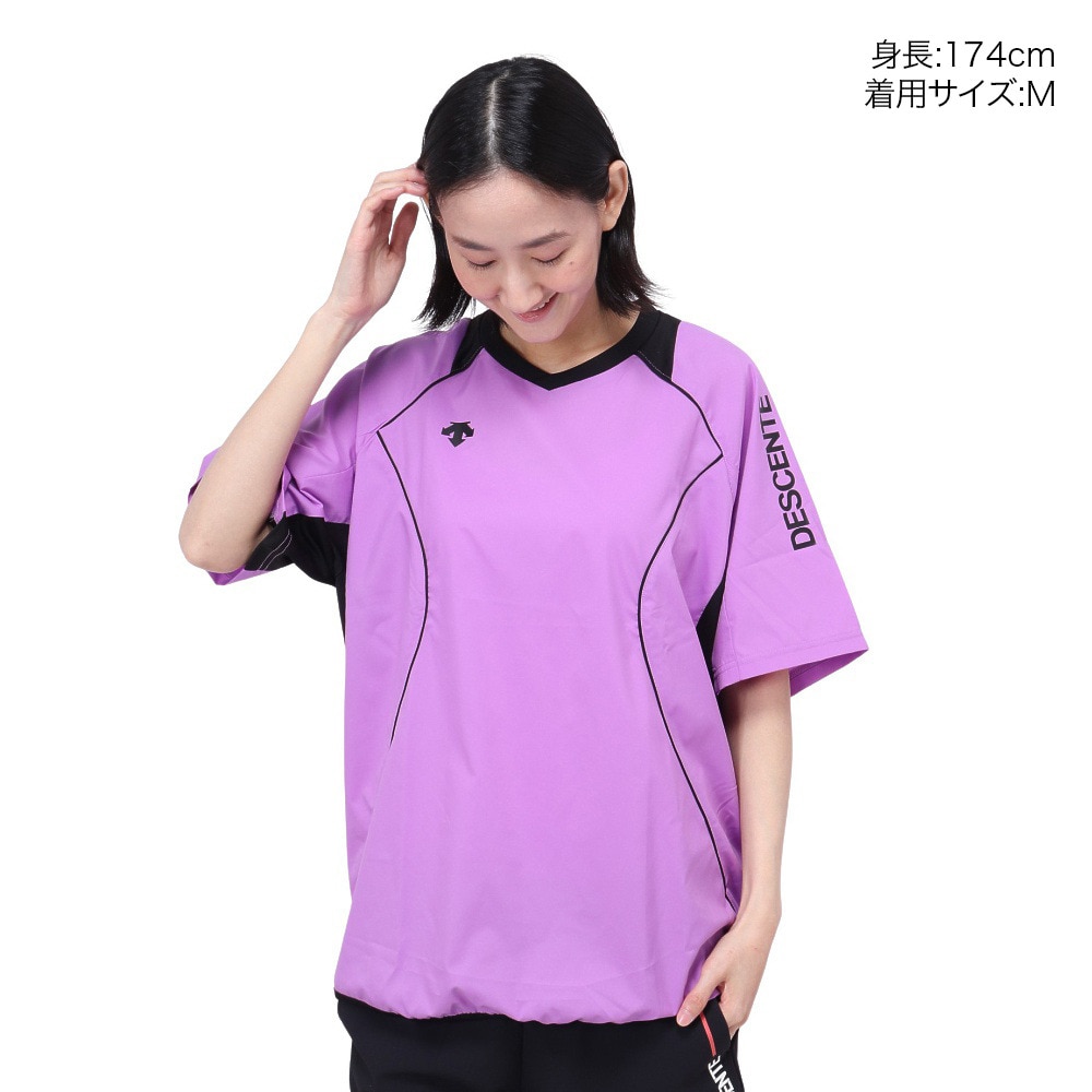 デサント（DESCENTE）（メンズ、レディース）ピステ カラー バレーボールウェア 半袖 シャツ 重ね着 DX-B2410XB PLU