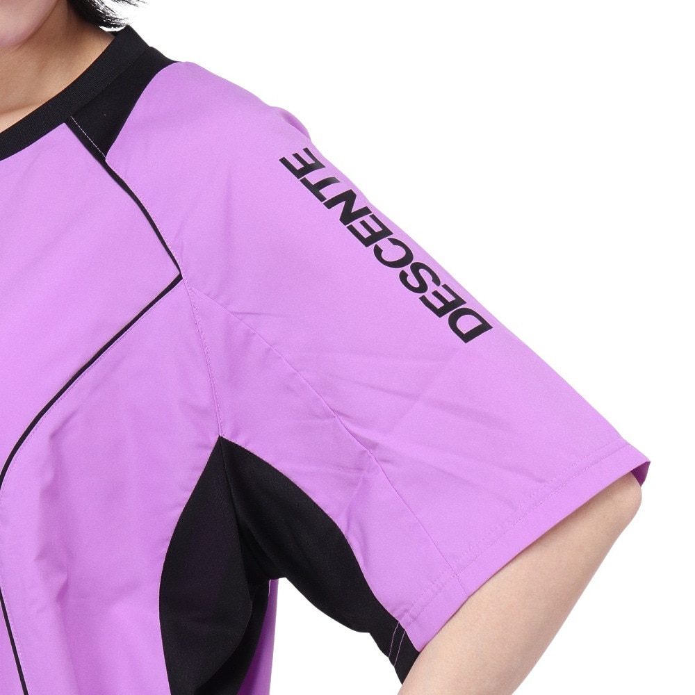 デサント（DESCENTE）（メンズ、レディース）ピステ カラー バレーボールウェア 半袖 シャツ 重ね着 DX-B2410XB PLU
