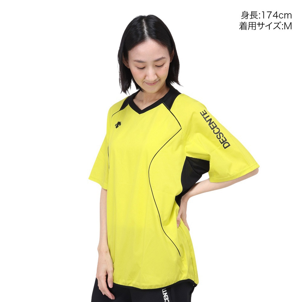 デサント（DESCENTE）（メンズ、レディース）ピステ カラー バレーボールウェア 半袖 シャツ 重ね着 DX-B2410XB YEL