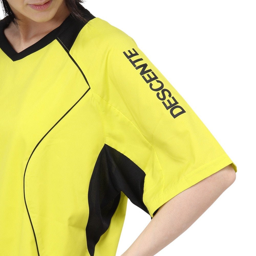 デサント（DESCENTE）（メンズ、レディース）ピステ カラー バレーボールウェア 半袖 シャツ 重ね着 DX-B2410XB YEL