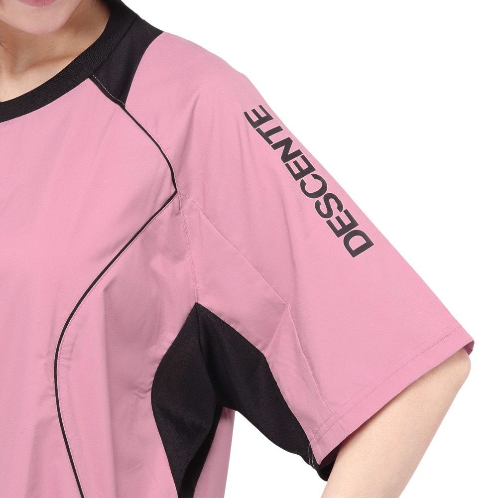 デサント（DESCENTE）（メンズ、レディース）ピステ カラー バレーボールウェア 半袖 シャツ 重ね着 DX-B2410XB PK02