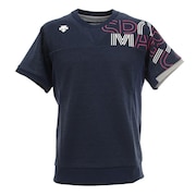 デサント（DESCENTE）（メンズ、レディース）半袖スウェット DVUQJC20 NVM  バレーボールウェア スポーツウェア 