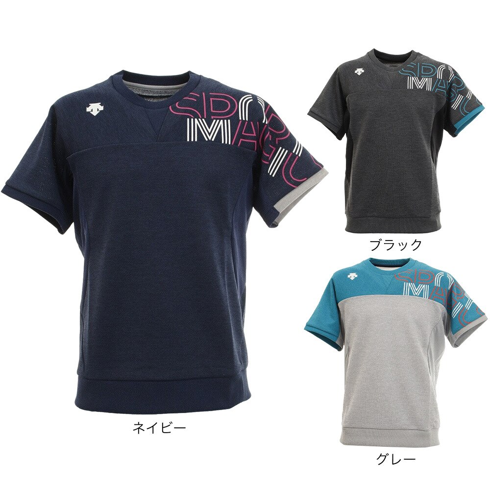 デサント（DESCENTE）（メンズ、レディース）半袖 バレーボールウェア スウェット ユニセックス DVUQJC20 BKM スポーツウェア