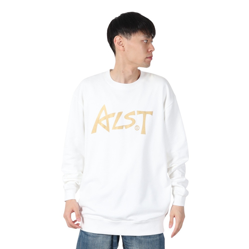 アルスト（ALST）（メンズ）バレーボールウェア クルーネックスウェット フロント ゴールドロゴ VB23AT03-19