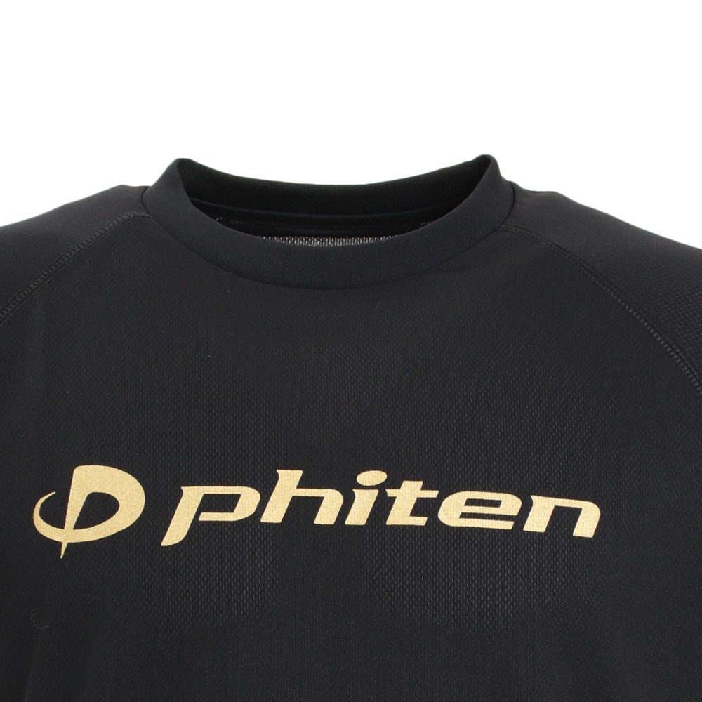 ファイテン（PHITEN）（メンズ）RAKUシャツ スムースドライTシャツ BK/GD 3120JG34900 バレーボールウエア