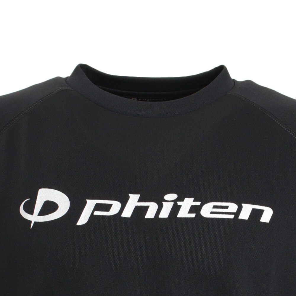 ファイテン（PHITEN）（メンズ）RAKUシャツ スムースドライTシャツ BK/SV 3120JG34910 バレーボールウエア