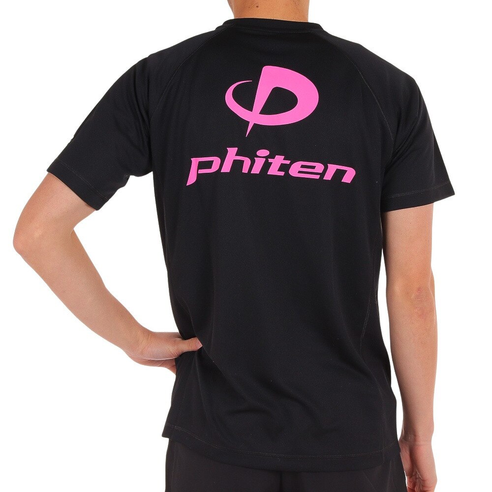 ファイテン（PHITEN）（メンズ）RAKUシャツ スムースドライTシャツ BK/PK 3120JG34920 バレーボールウエア