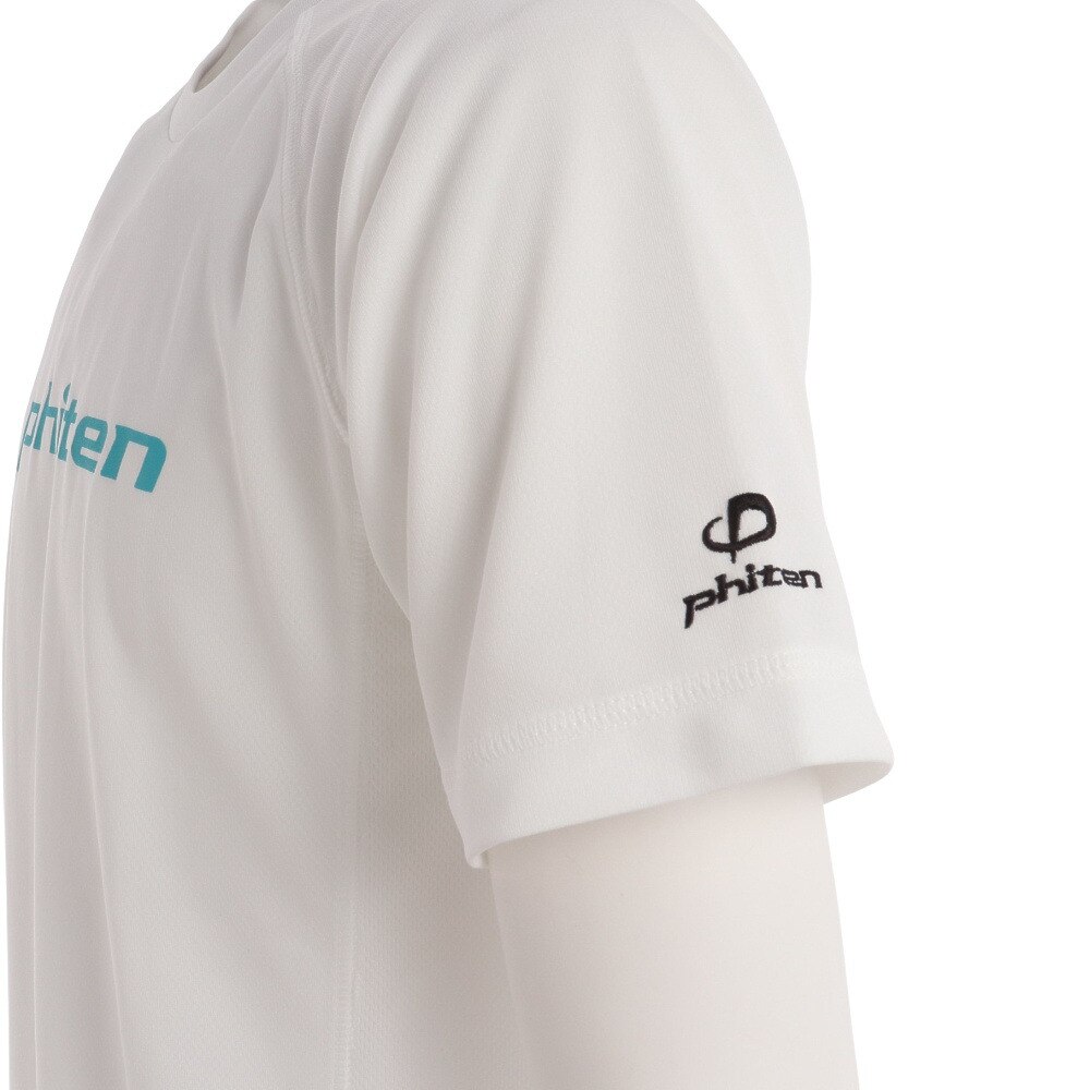 ファイテン（PHITEN）（メンズ、レディース）バレーボールウェア RAKUシャツスムースドライ 半袖Tシャツ 3120JG39500 WH/GR