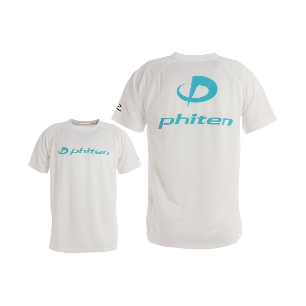 ファイテン（PHITEN）（メンズ、レディース）バレーボールウェア RAKUシャツスムースドライ 半袖Tシャツ 3120JG39500 WH/GR