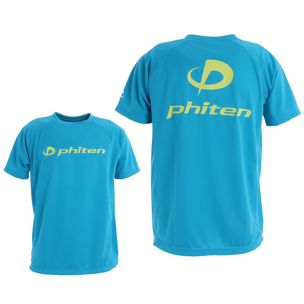 ファイテン（PHITEN）（メンズ、レディース）バレーボールウェア RAKUシャツスムースドライ 半袖Tシャツ 3120JG39700 TQ/LM 速乾