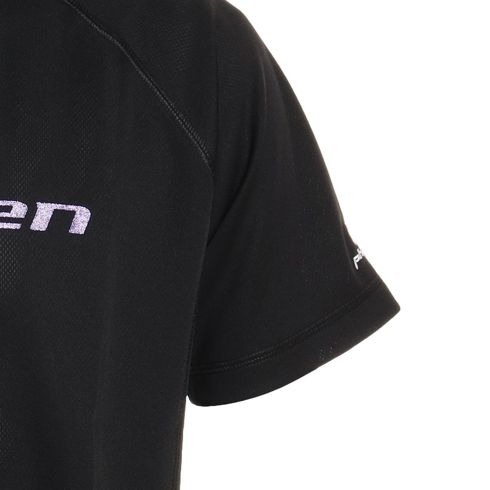 ファイテン｜バレーボール Tシャツ RAKUシャツSPORTS スムースドライ 半袖 ロゴ入り BK/PR 3120JG40200 スポーツウェア  吸汗速乾 - スポーツ用品はスーパースポーツゼビオ