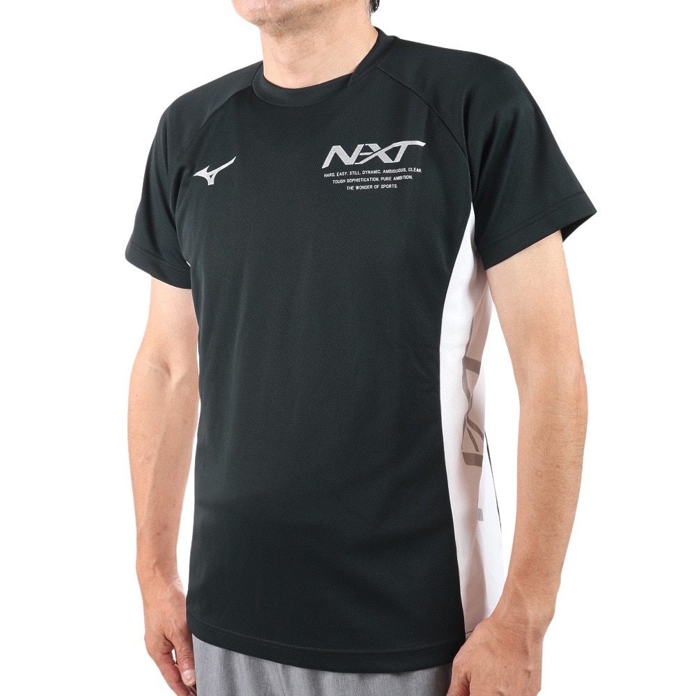国内発送 mizuno クルーネック 練習 Tシャツ トップス バレーボール メンズ 半袖シャツ スリムフィット ビッグロゴ 半袖 部活 N-XT  V2MA0101 スポーツウェア ミズノ トレーニング レディース プラクティスシャツ アウトドア