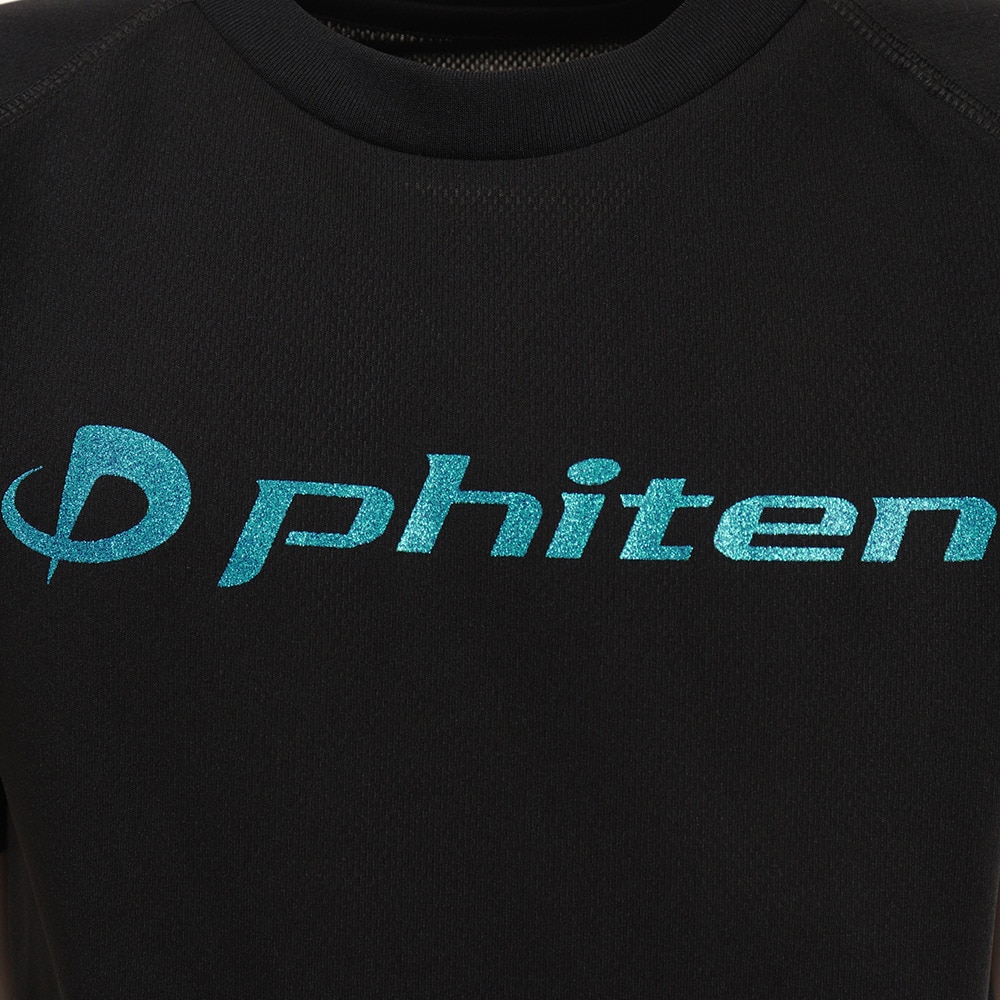 ファイテン（PHITEN）（キッズ）ジュニア スムースドライ Tシャツ 半袖 ロゴ入り BKBL 3120JG40410 バレーボール スポーツウェア 吸汗速乾 バレーボールウエア