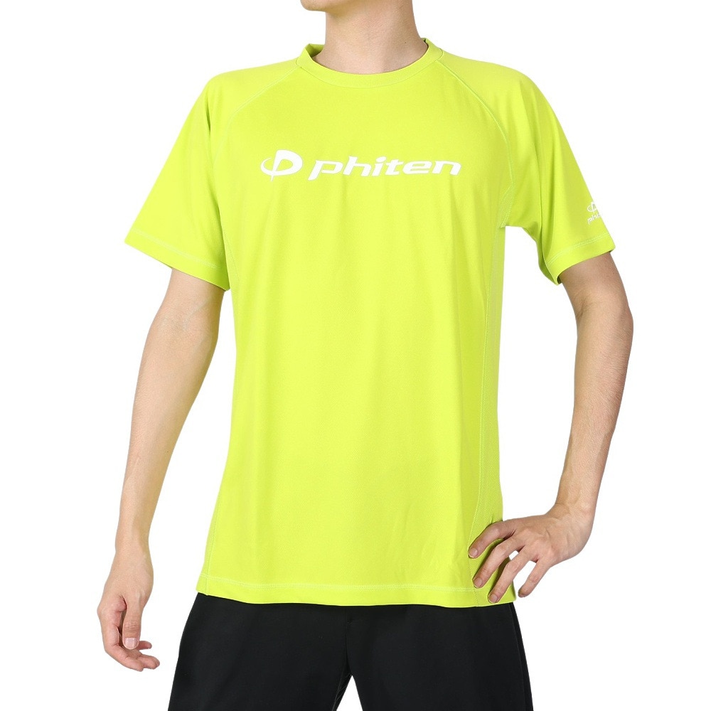 ファイテン（PHITEN）（メンズ）バレーボールウェア RAKUシャツSPORTS スムースドライ LM/WH 3120JG35700 速乾
