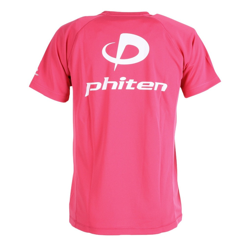 ファイテン（PHITEN）（メンズ）バレーボールウェア RAKUシャツSPORTS スムースドライ PK/WH 3120JG35800 速乾★★★