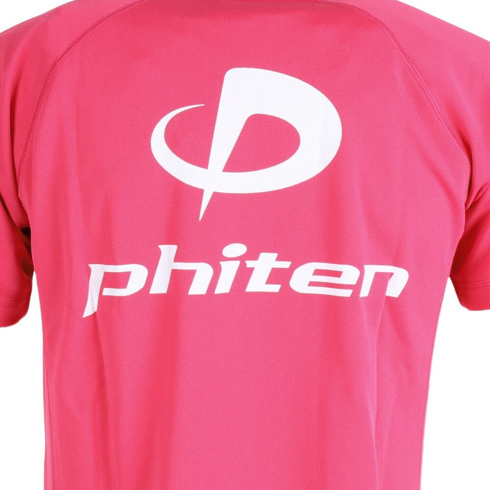 ファイテン（PHITEN）（メンズ）バレーボールウェア RAKUシャツSPORTS スムースドライ PK/WH 3120JG35800 速乾★★★