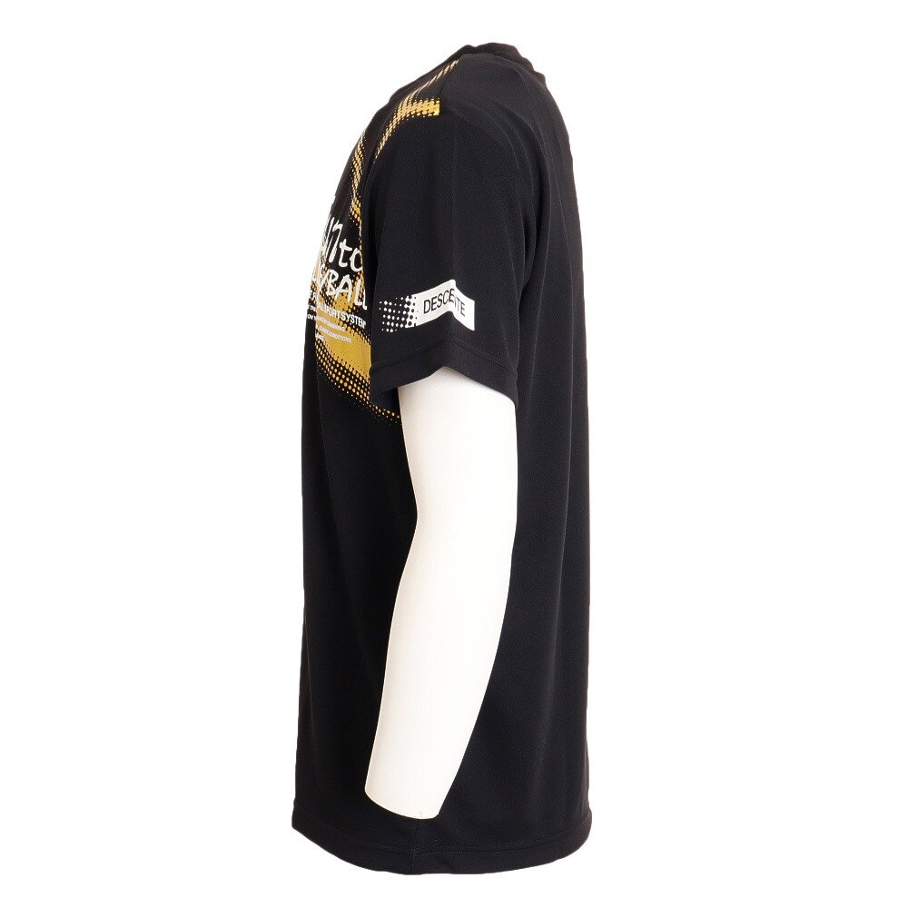 デサント（DESCENTE）（メンズ）バレーボール ウェア Tシャツ 練習着 半袖プラクティスシャツ DX-B1432XB BK 吸汗速乾 接触冷感