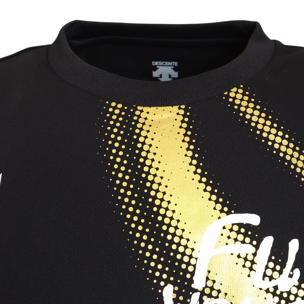 デサント（DESCENTE）（メンズ）バレーボール ウェア Tシャツ 練習着 半袖プラクティスシャツ DX-B1432XB BK 吸汗速乾 接触冷感