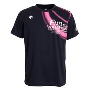 デサント(DESCENTE)(メンズ) バレーボール ウェア Tシャツ 練習着 半袖プラクティスシャツ 吸汗速乾 接触冷感 DX-B1432XB