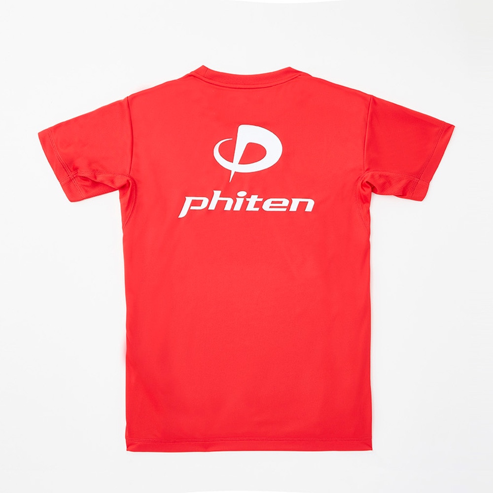 ファイテン（PHITEN）（メンズ、レディース）バレーボール 半袖 RUKUシャツ レッド 白文字 3124JG57900