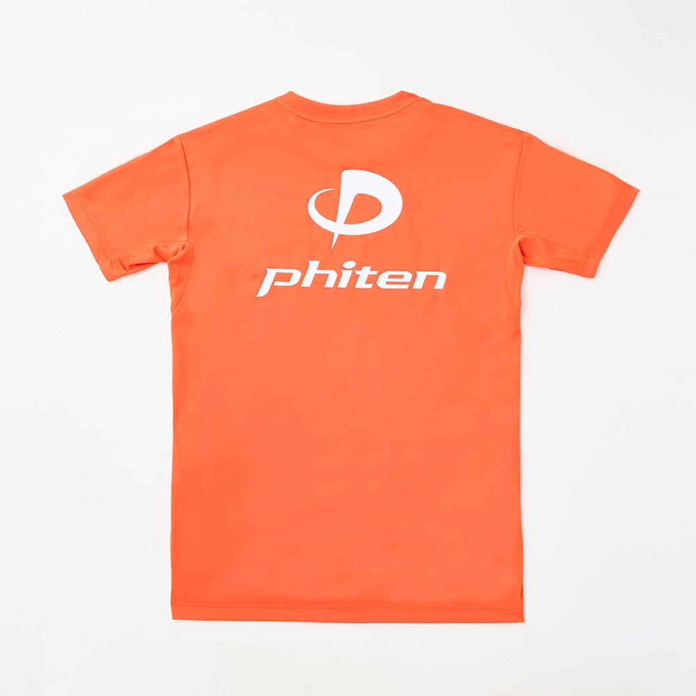 ファイテン（PHITEN）（メンズ、レディース）バレーボール 半袖 RUKUシャツ オレンジ 白文字 3124JG58000