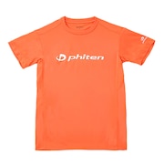 ファイテン（PHITEN）（メンズ、レディース）バレーボール 半袖 RUKUシャツ オレンジ 白文字 3124JG58000