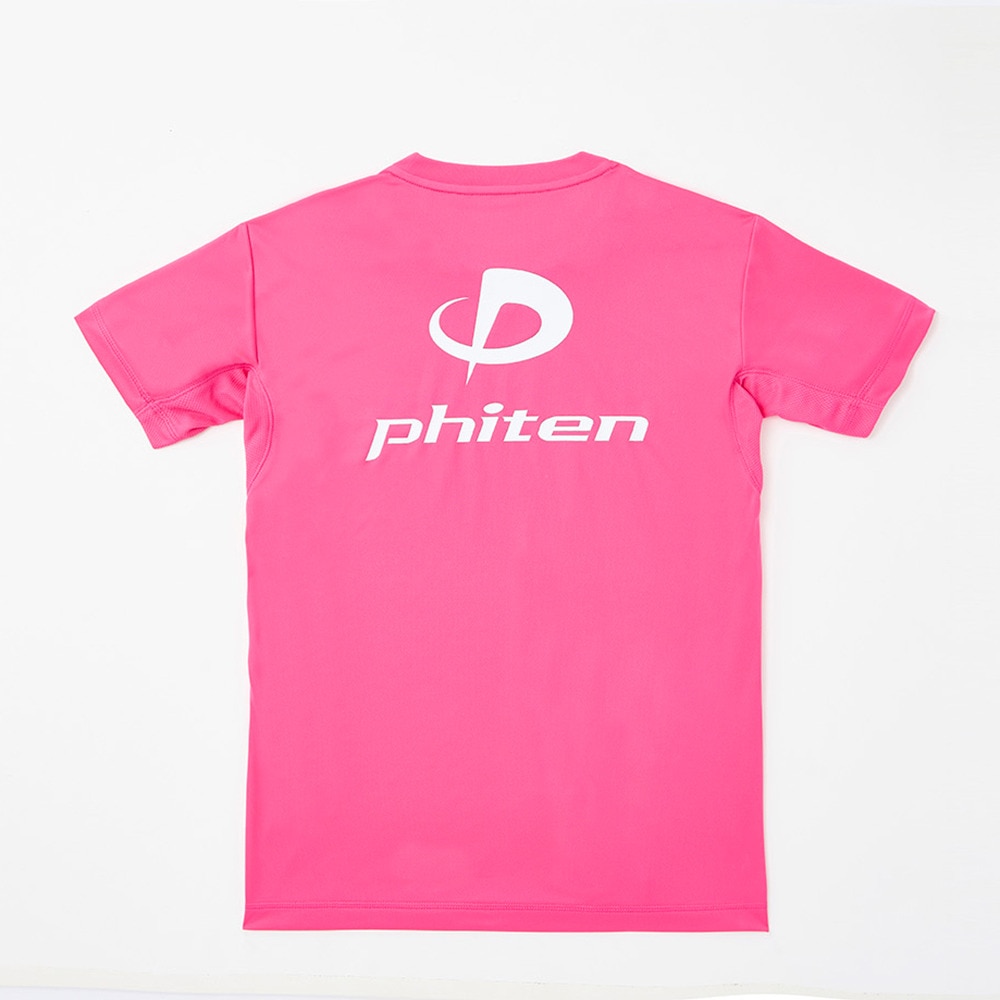 ファイテン（PHITEN）（メンズ、レディース）バレーボール 半袖 RUKUシャツ フレッシュピンク 白文字 3124JG58100