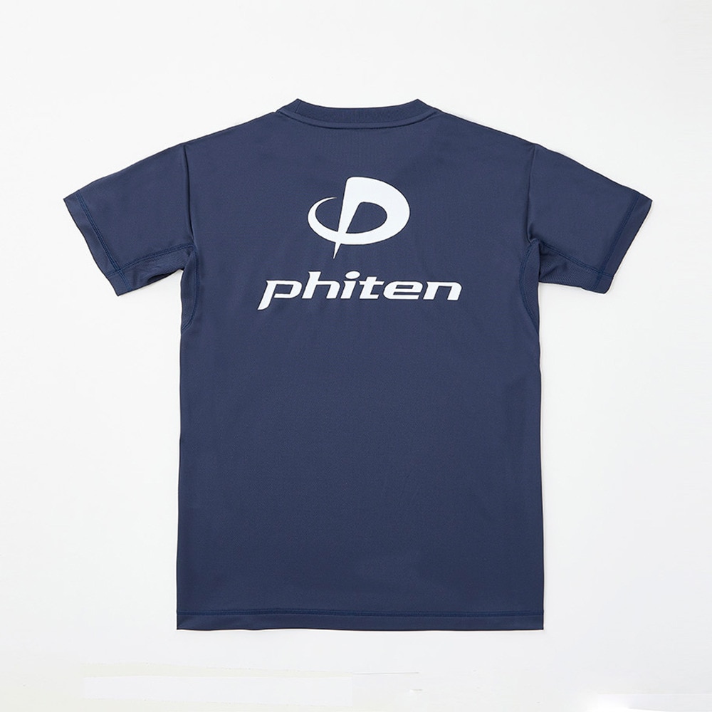 ファイテン（PHITEN）（メンズ、レディース）バレーボール 半袖 RUKUシャツ ネイビー 白文字 バレーボールウェア 3124JG58500
