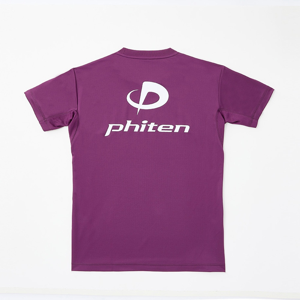 ファイテン（PHITEN）（メンズ、レディース）バレーボール 半袖 RUKUシャツ パープル 白文字 3124JG58700