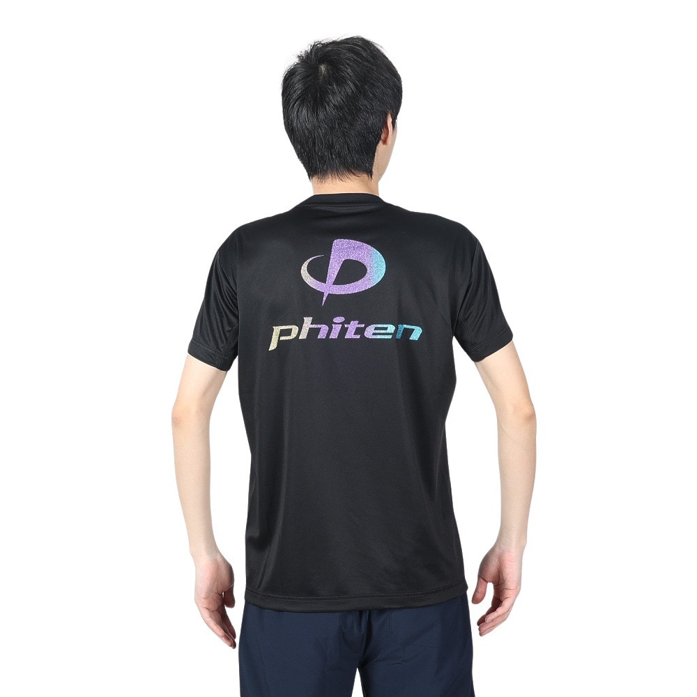 ファイテン（PHITEN）（メンズ、レディース）半袖 RUKUシャツ グラデーション ブラック 3124JG61900