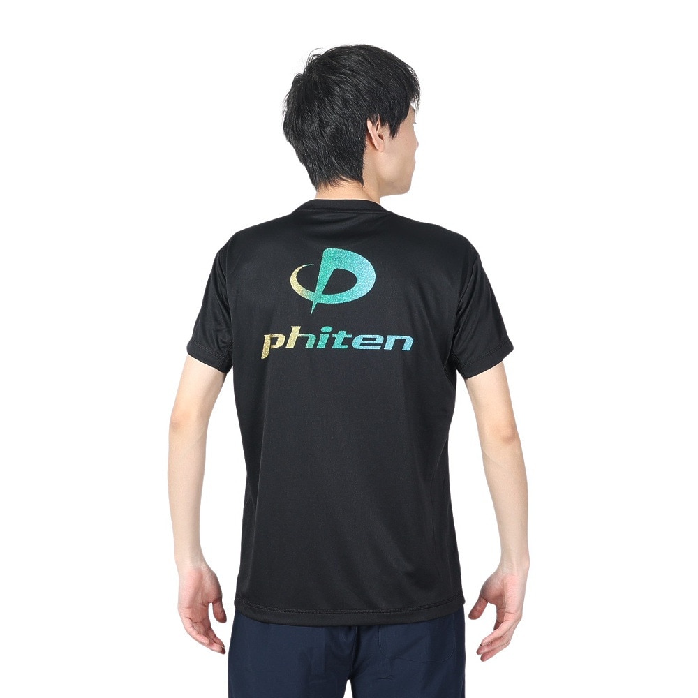 ファイテン（PHITEN）（メンズ、レディース）半袖 RUKUシャツ グラデーション ブラック 3124JG61910