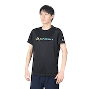 (メンズ、レディース)半袖 RUKUシャツ グラデーション ブラック 3124JG61910
