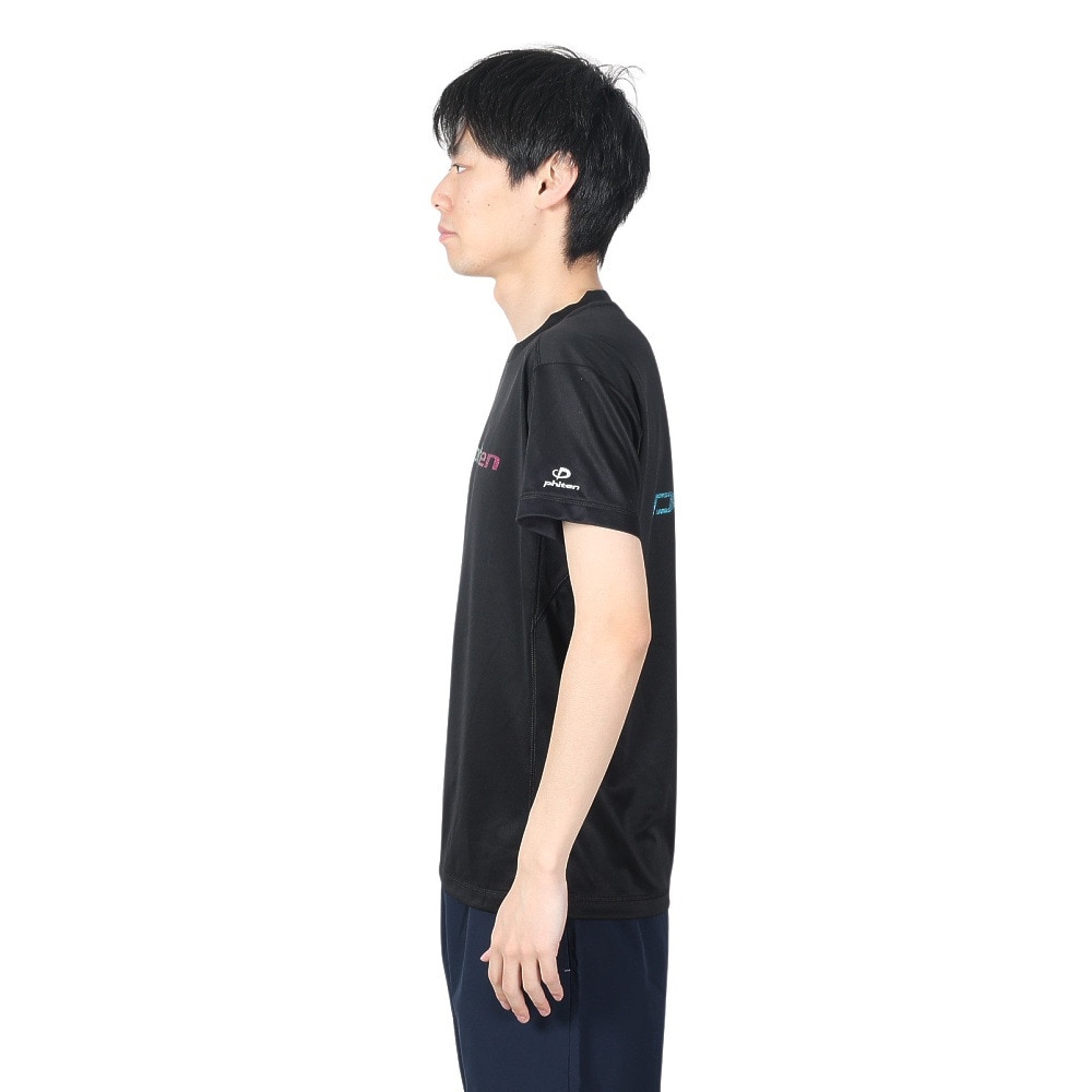 ファイテン（PHITEN）（メンズ、レディース）半袖 RUKUシャツ グラデーション ブラック 3124JG61920