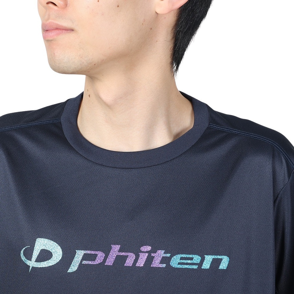 ファイテン（PHITEN）（メンズ、レディース）半袖 RUKUシャツ グラデーション ネイビー 3124JG62000