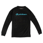 ファイテン（PHITEN）（キッズ）Tシャツ ジュニア 長袖 RAKUシャツ SPORTS 吸汗速乾 ロゴ 3120JG37510  バレーボールウェア スポーツウェア 