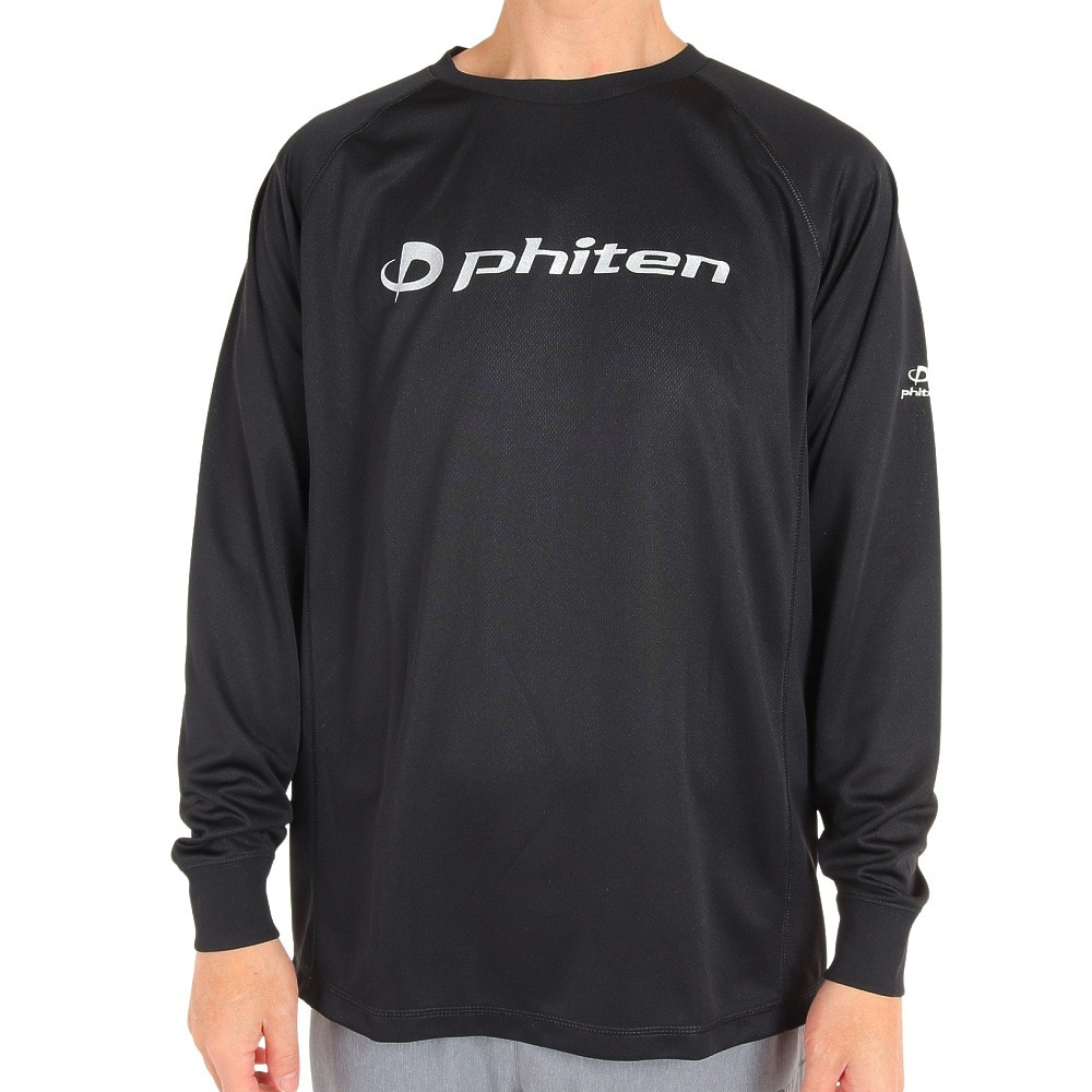 ファイテン（PHITEN）（メンズ）バレーボールウェア 長袖Tシャツ 3121JG44100 BK/SV 速乾