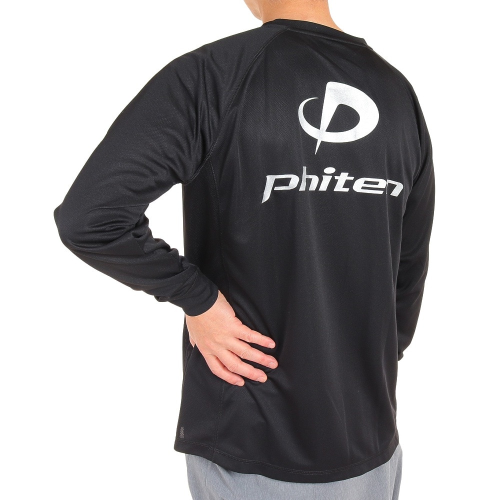 ファイテン（PHITEN）（メンズ）バレーボールウェア 長袖Tシャツ 3121JG44100 BK/SV 速乾