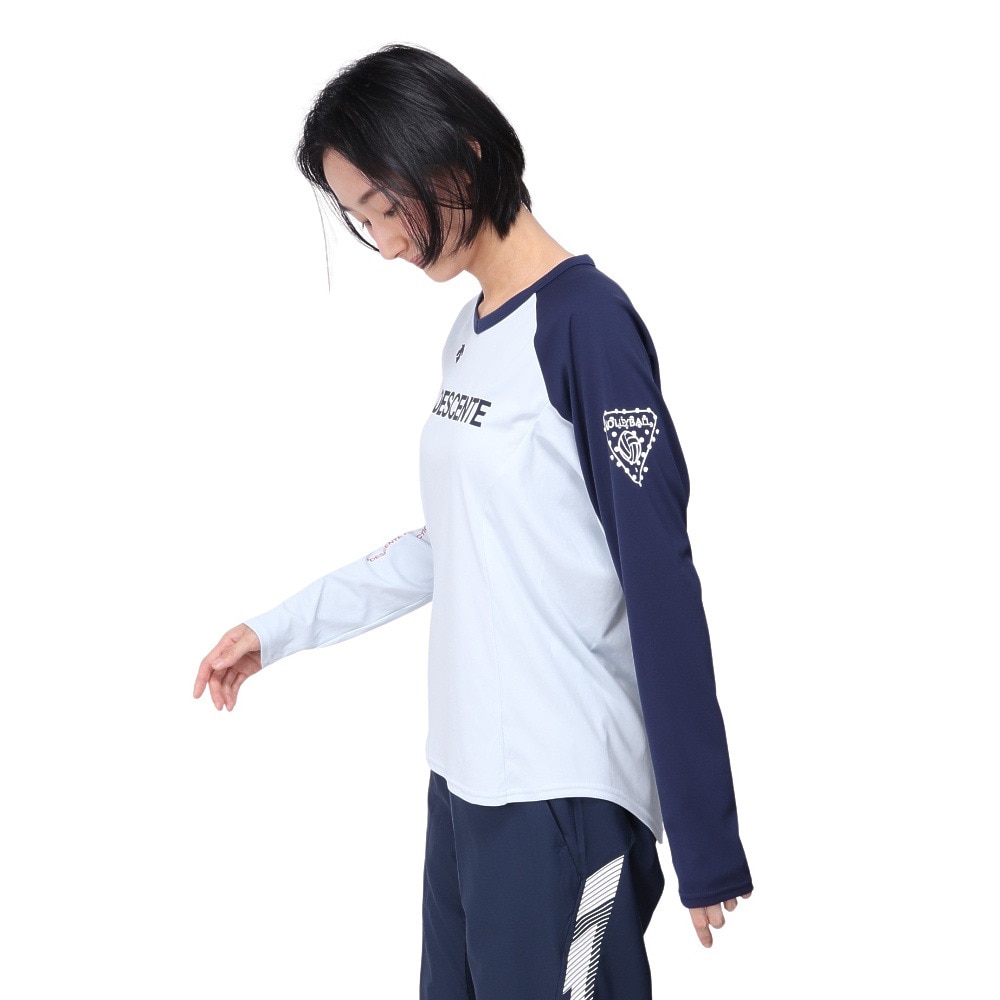 デサント（DESCENTE）（レディース）バレーボールウェア 透けにくいプラクテイス長袖Tシャツ DX-B1045XB BLNV
