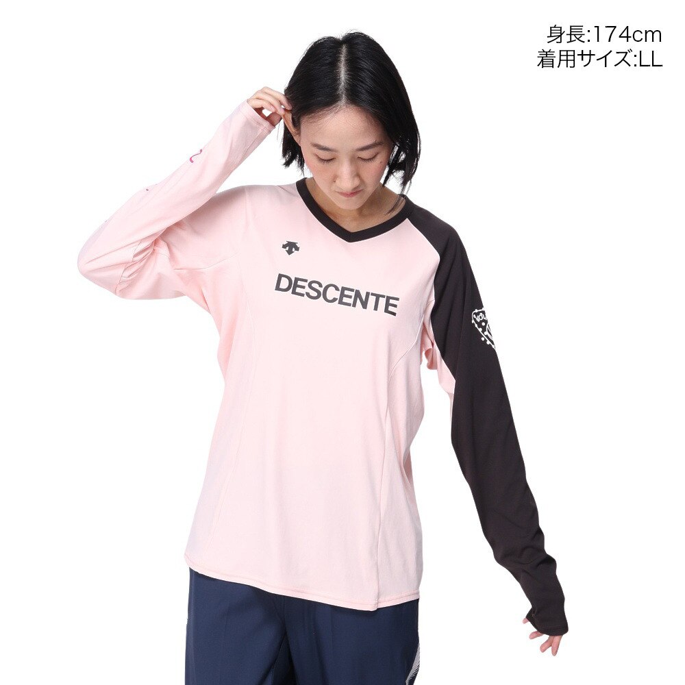 デサント（DESCENTE）（レディース）バレーボールウェア 透けにくいプラクテイス長袖Tシャツ DX-B1045XB PKBK