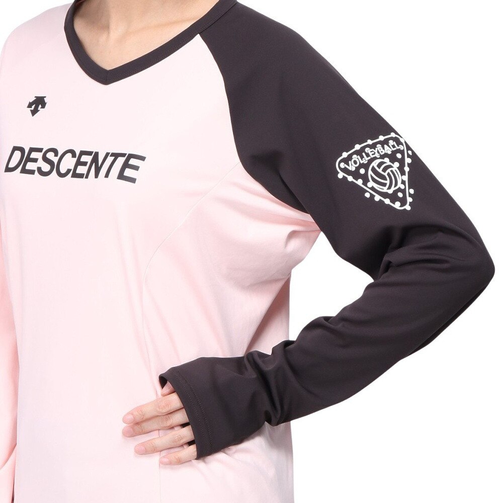 デサント（DESCENTE）（レディース）バレーボールウェア 透けにくいプラクテイス長袖Tシャツ DX-B1045XB PKBK
